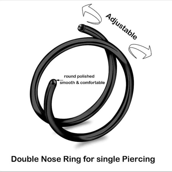 Double hoop nose ring N780 - Picture 5 of 5